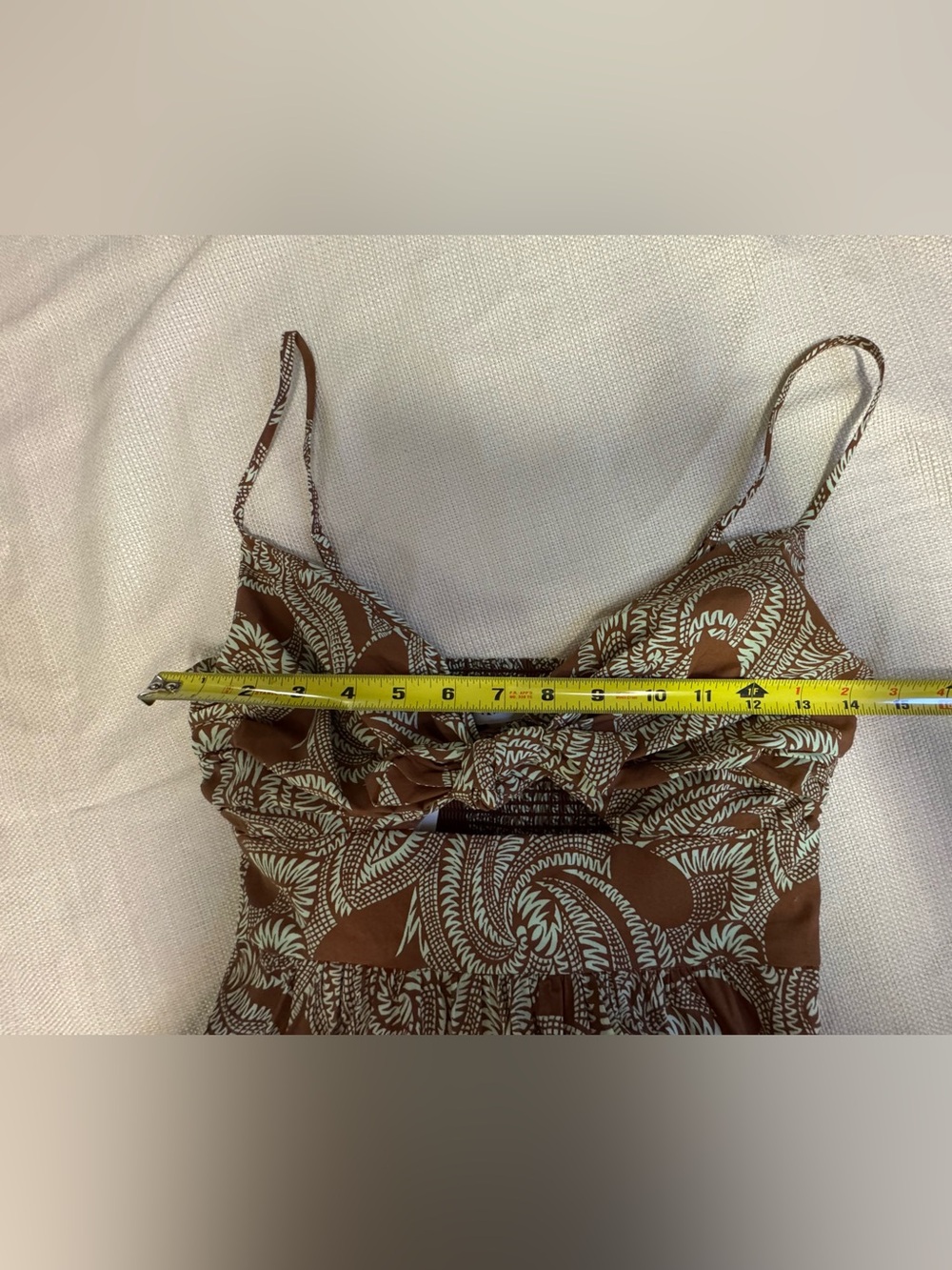 NWT A.L.C. Laura Cotton Poplin Maxi Dress Size 2 Cognac Brown & Green Ash Print - Picture 11 of 14